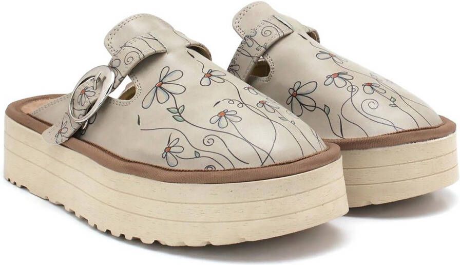 GOBY Clogs met Daisies Ontwerp Handgemaakt Hoge Kwaliteit