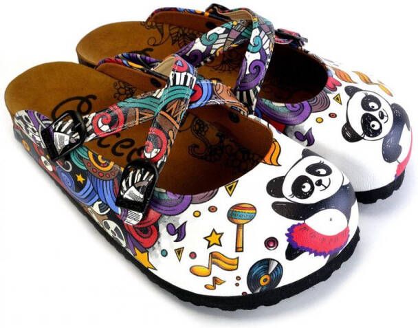 GOBY Dancing Pandas Clogs Slippers -Hoge kwaliteit Handmade