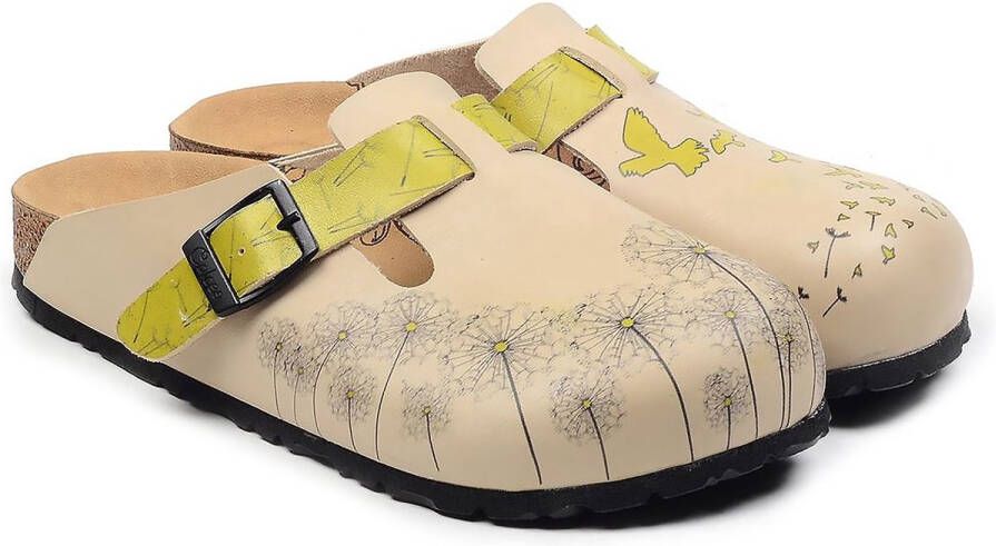 GOBY Dandelion Dames Clogs Vegan Leer Handmade Kleurrijk