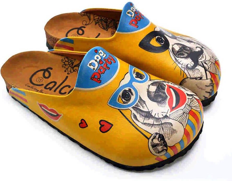 GOBY Dog Party Dames Clogs Vegan Handgemaakt