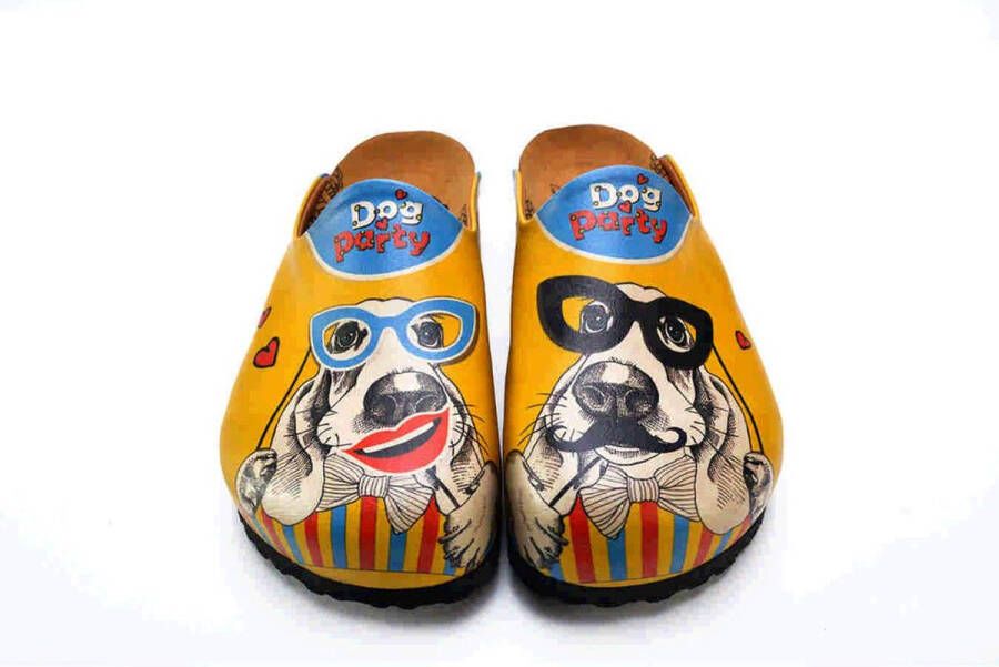 GOBY Dog Party Dames Clogs Vegan Handgemaakt