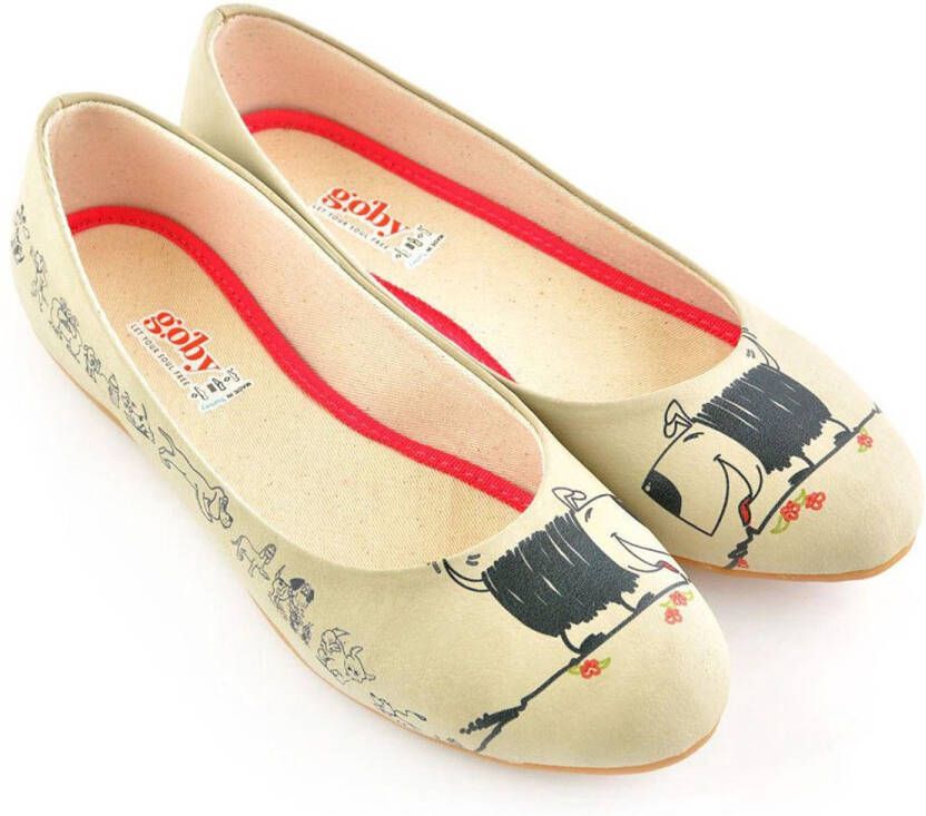 GOBY Doggy Parade Ballerina s Handmade Vegan Leer Dames