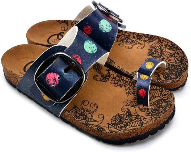 GOBY Dotted Joy Sandalen Vegan Leer Handgemaakt Kleurrijke Stippen