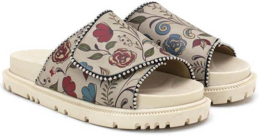 GOBY Elegant Bloemen Dames Sandalen Handmade Vegan