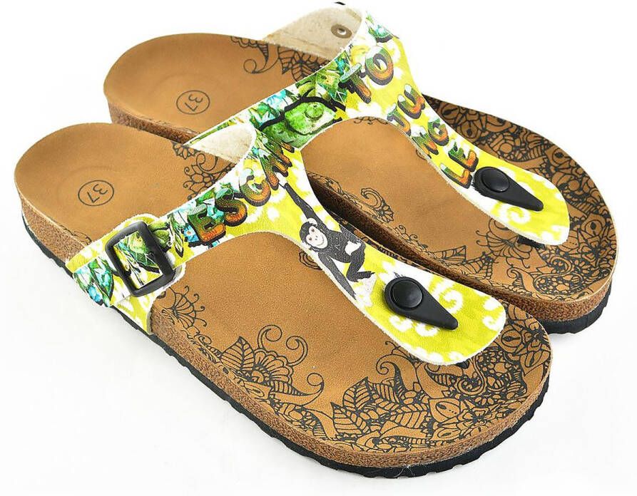 GOBY Escape To Jungle Slippers Sandalen -Hoge kwaliteit Handmade