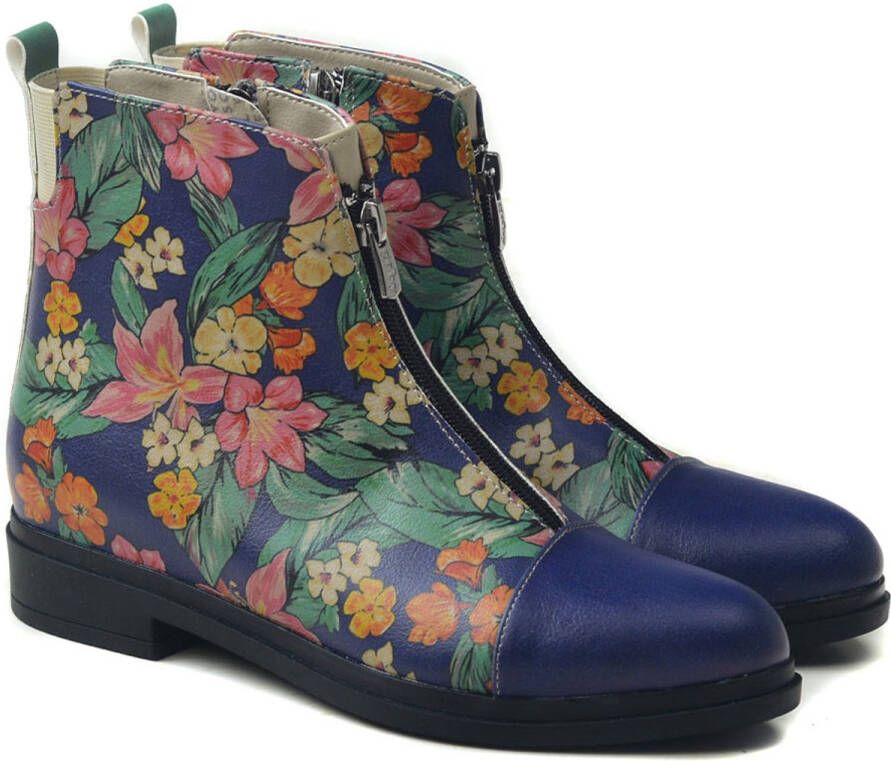 GOBY Flora Bloom Dames Enkellaars Vegan Handgemaakt