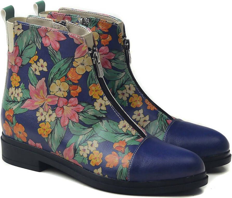 GOBY Flora Bloom Dames Enkellaars Vegan Handgemaakt