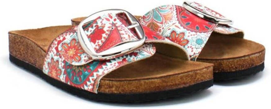 GOBY Floral Chic Dames Sandalen Vegan Leer Met Gesp