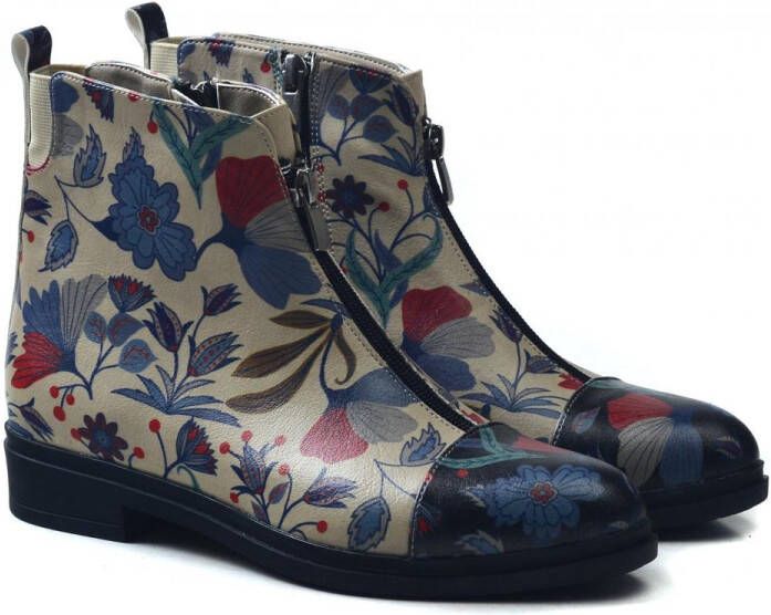 GOBY Floral Dames Boots Vegan Leer Handgemaakt