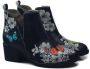 GOBY Floral Wings Dames Enkellaarzen Vegan Leer Handgemaakt Vlinders en Bloemen Design - Thumbnail 2
