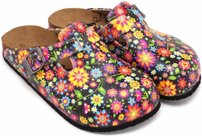 GOBY Flower Fiesta Dames Clogs Handgemaakt Kleurrijke Bloemenprint