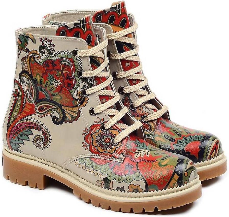 GOBY Flowerart Ankle Boots Laars Laarzen Damesboots Dames laarzen Enkel laarzen Handmade Bloemenprint