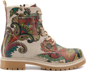 GOBY Flowerart Ankle Boots Laars Laarzen Damesboots laarzen Enkel laarzen Handmade Bloemenprint