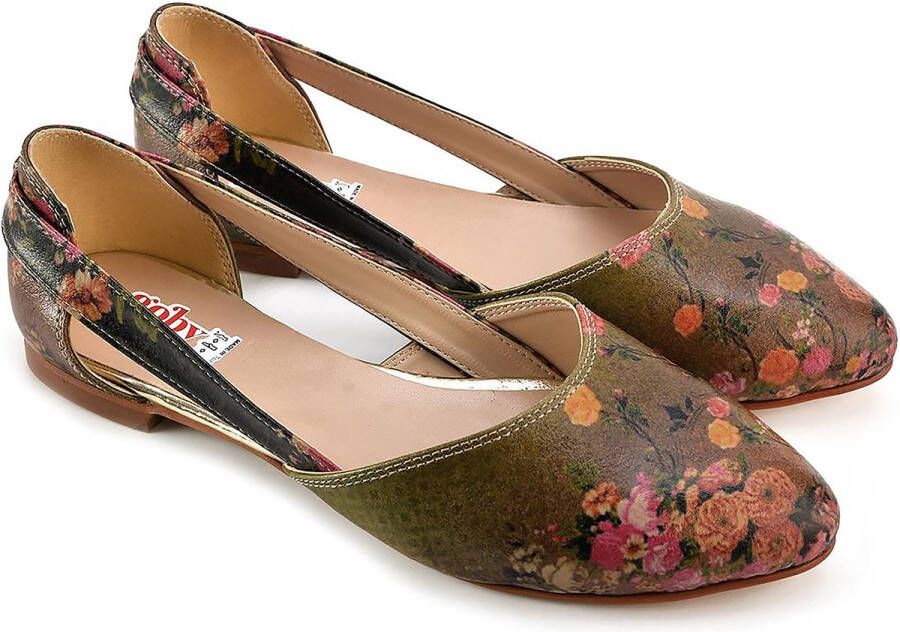GOBY Flowers Ballerinas Sandalen -Hoge kwaliteit Handmade Meisjesprint