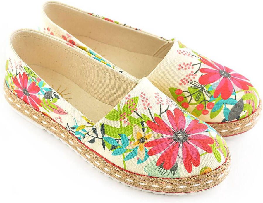 GOBY Flowers Ballerinas Sandalen -Hoge kwaliteit Handmade Meisjesprint