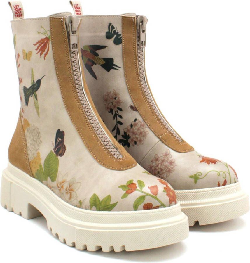 GOBY Flowers Enkellaarsjes Damesboots Laarzen Hoge kwaliteit Handmade
