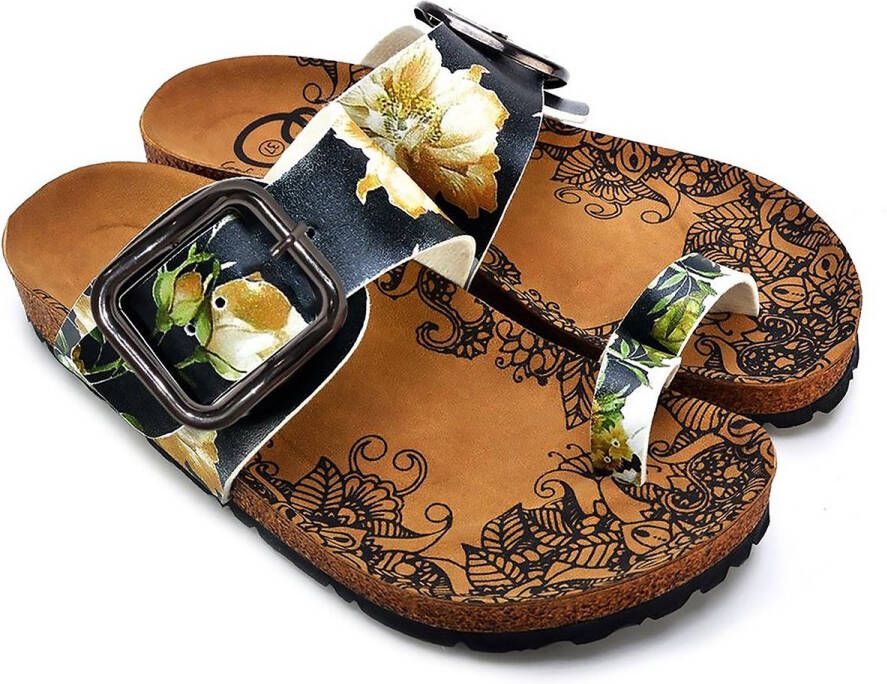 GOBY Flowers Slippers Sandalen -Hoge kwaliteit Handmade