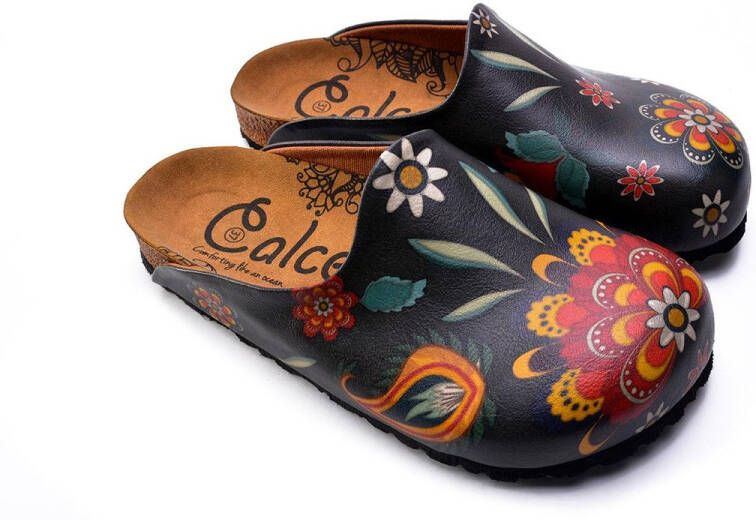 GOBY Folk Garden Clogs Handmade Vegan Leer Dames