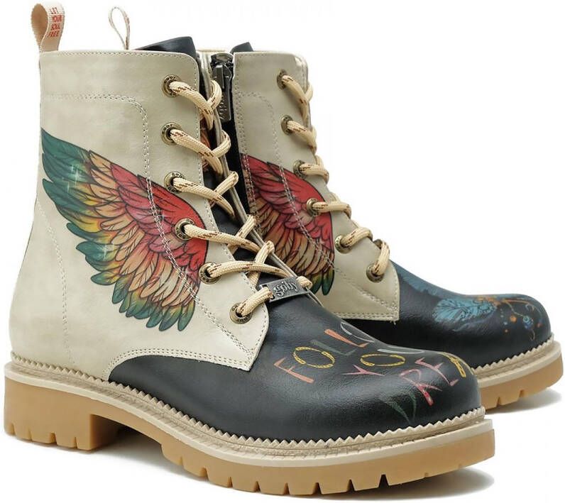 GOBY Freedom Wings Dames Veterboots Handgemaakt Vegan Leer