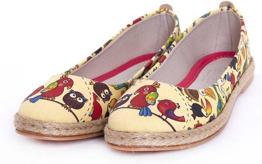 GOBY Vogels Print Ballerinas Flats Hoge kwaliteit Handmade Meisjesprint - Foto 2