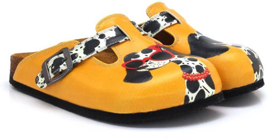 GOBY Funny Dalmatian Dames Clogs Handgemaakt Vegan Leer Comfort Slippers