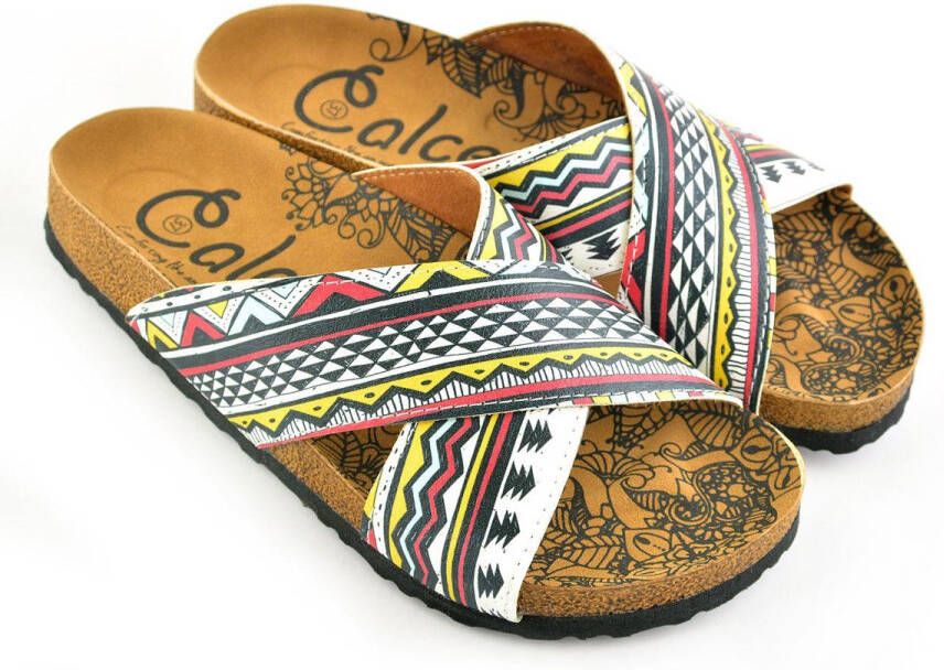 GOBY Geruit Patroon Slippers Sandalen -Hoge kwaliteit Handmade