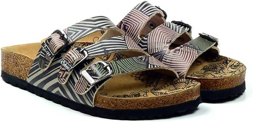 GOBY Gestreept Patroon Slippers Sandalen Hoge kwaliteit Handmade