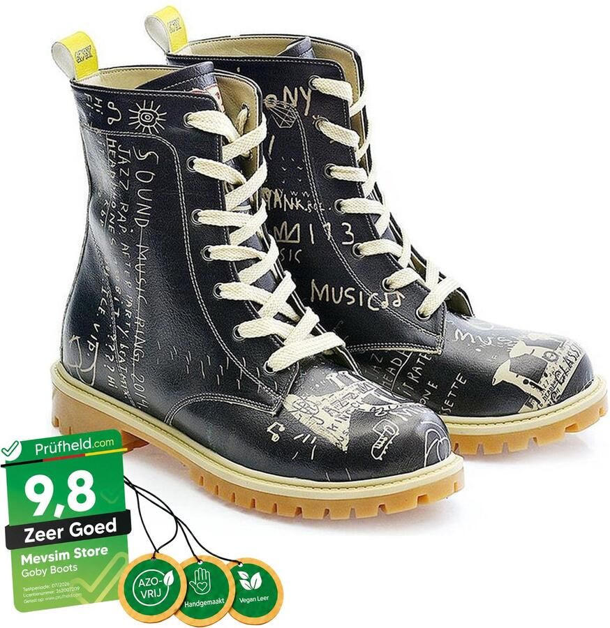 GOBY Artwork Boots Laars Laarzen Damesboots Dames laarzen Longboots Handmade - Foto 4