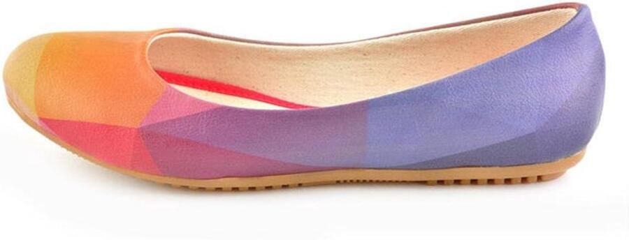 GOBY Ballerinas Dames Schoenen Pastel Geometrisch Design