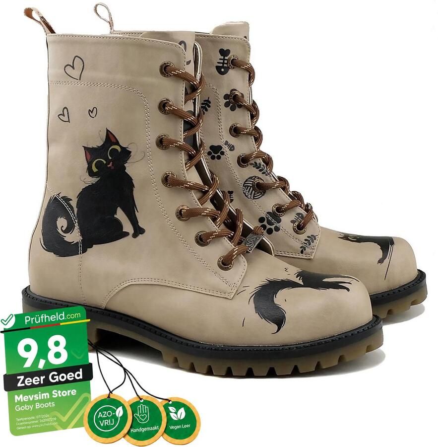 GOBY Black Cat Enkellaarsjes Damesboots Laarzen Hoge kwaliteit Handmade - Foto 2