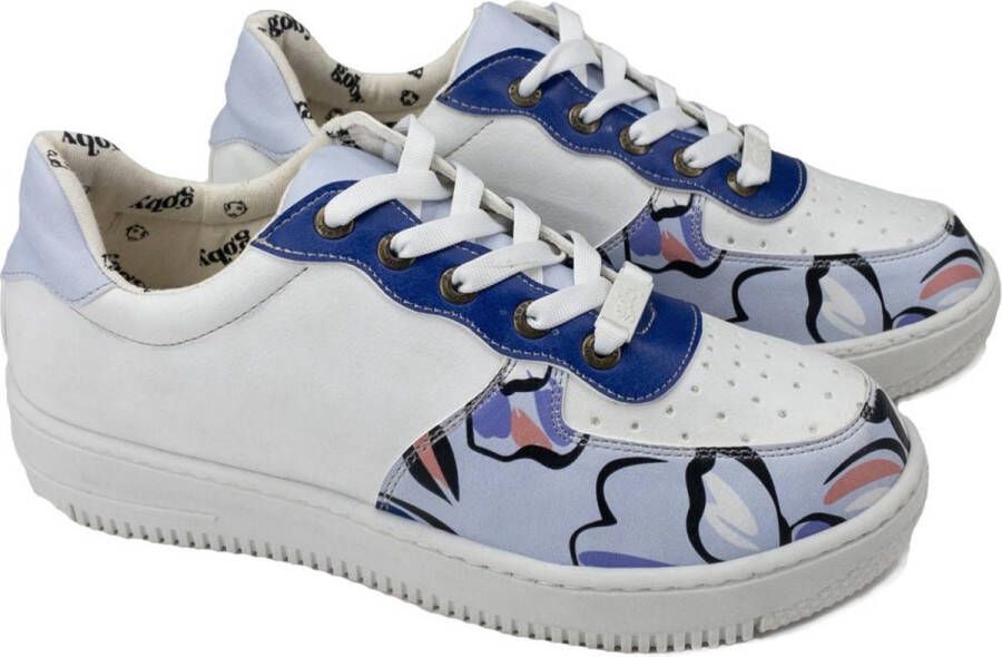 GOBY Blauw Patroon Sneakers Schoenen Handgemaakt Premium Kwaliteit