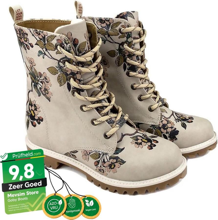 GOBY Bloesemboom Laarzen Damesboots Handgemaakt Premium Kwaliteit