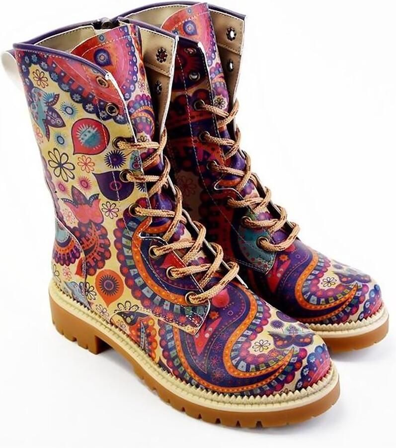 GOBY Bohemian Vibes Dames Veterboots Handgemaakt Vegan Leer