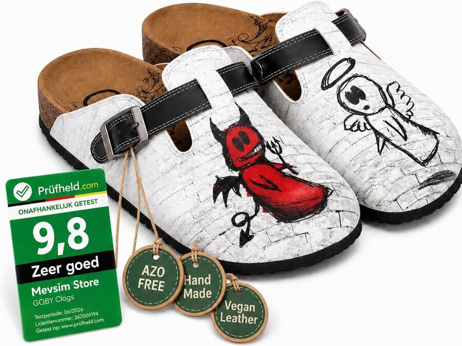 GOBY Brick Devil Dames Clogs Vegan Handmade