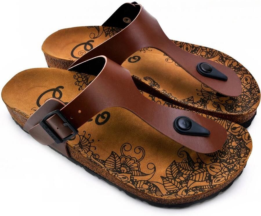 GOBY Brown Slippers Sandalen -Hoge kwaliteit Handmade