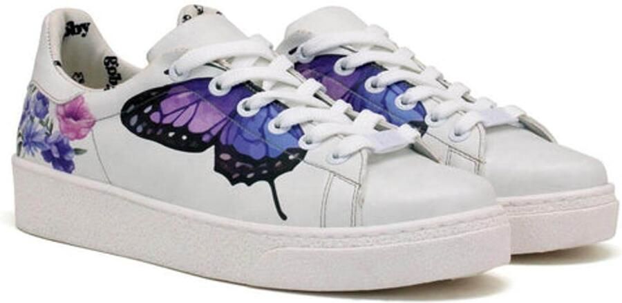 GOBY Butterfly Bloom Sneakers Dames Vegan Leer