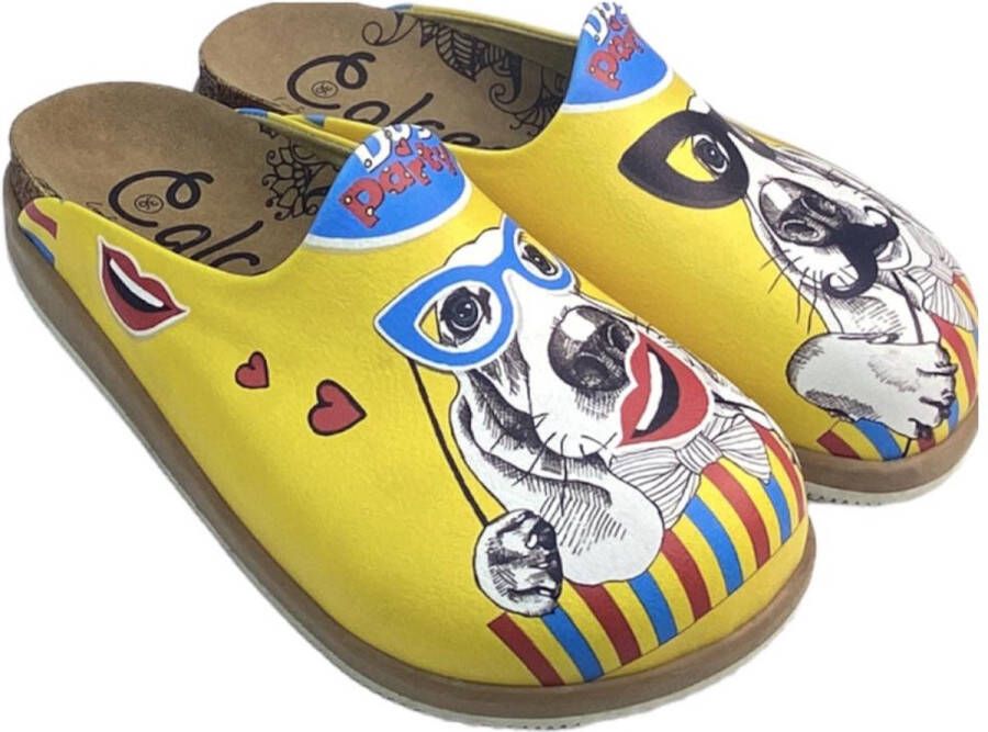 GOBY Clogs met Dog Party Ontwerp Handgemaakt Hoge Kwaliteit