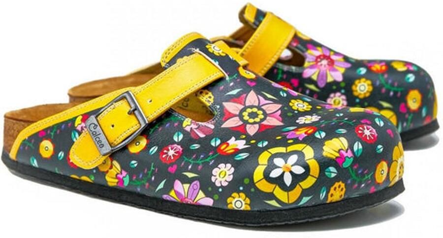GOBY Clogs met Flowers Handgemaakt Premium Kwaliteit