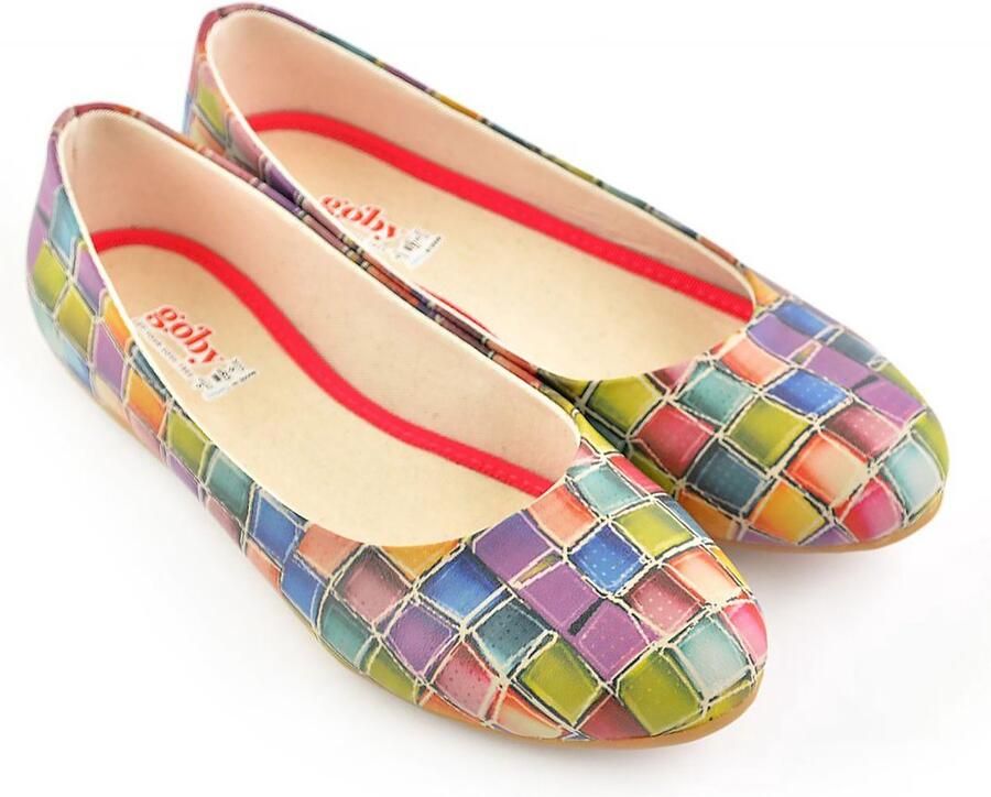 GOBY Mozaiek Ballerinas Flats Hoge kwaliteit Handmade Meisjesprint