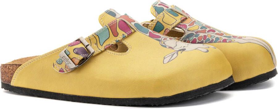 GOBY Giraffe Clogs Slippers Slipper Klompen Hoge kwaliteit Handmade Dierenprint - Foto 3