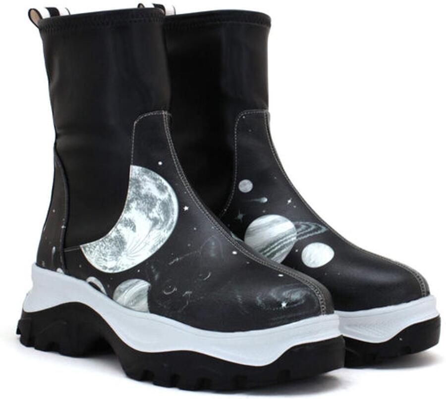 GOBY Dames Boots Handgemaakt Vegan Leer Comfortabele Plateau Boots