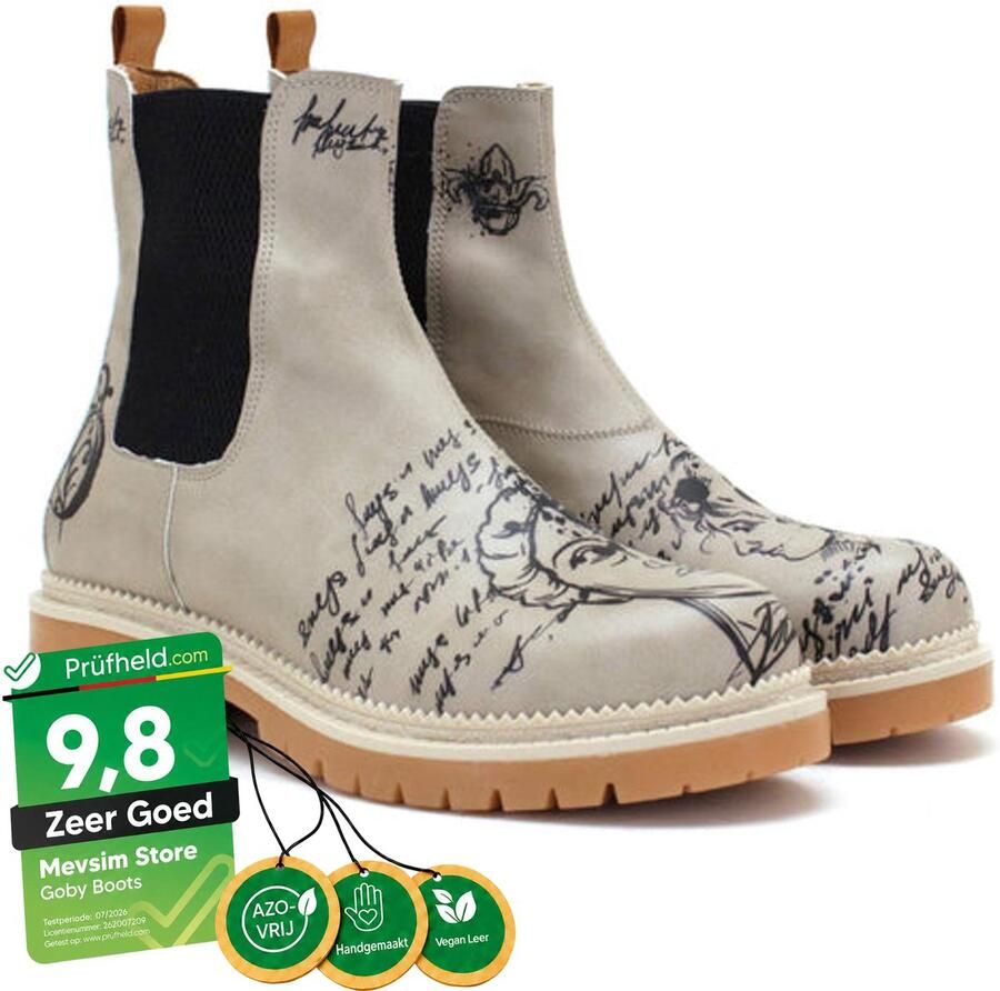 GOBY Dames Chelsea Boots Handgemaakt Vegan Leer Comfortabele Enkellaarsjes - Foto 2