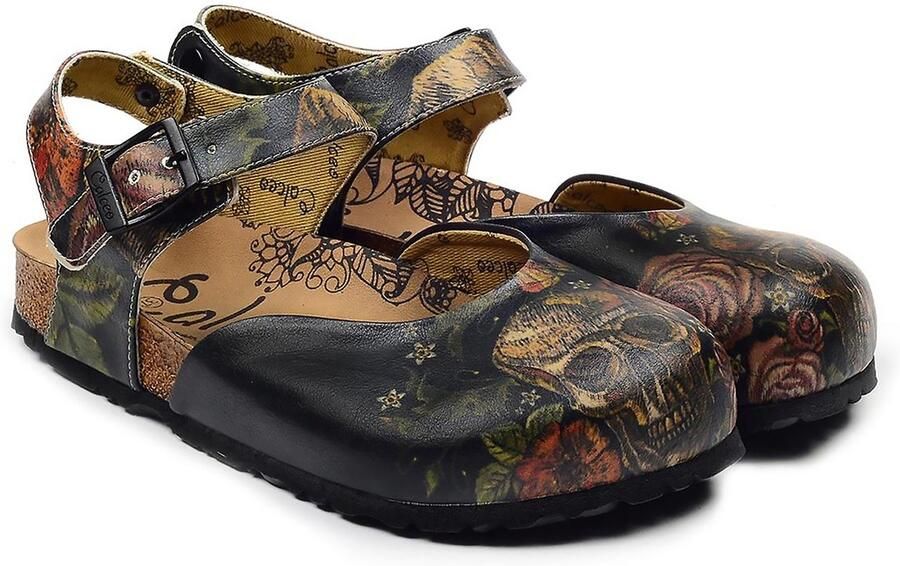 GOBY Clogs met Schedelprint Handgemaakt Premium Kwaliteit