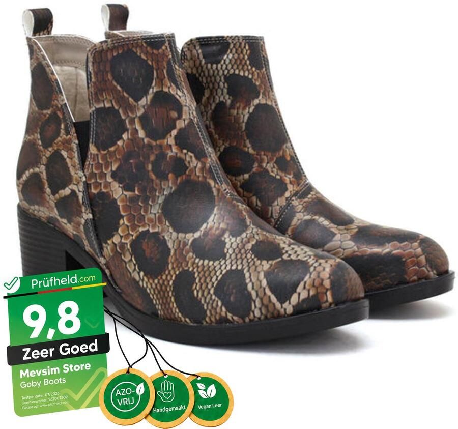 GOBY Dames Enkellaarsjes Handgemaakt Vegan Leer Comfortabele Chelsea Boots - Foto 2
