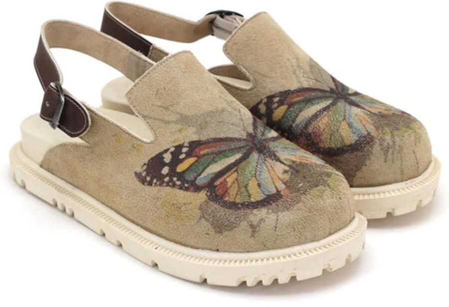 GOBY Dames Muiltjes Monarch Butterfly Design Handgemaakt