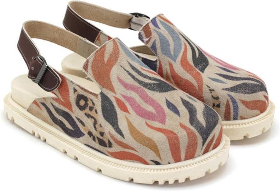 GOBY Dames Sandalen Color Flow Design Vegan Leer Handgemaakt