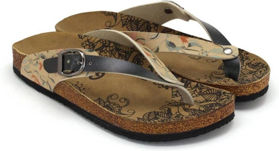 GOBY Dames Sandalen Handgemaakt Vegan Leer Grijs Design