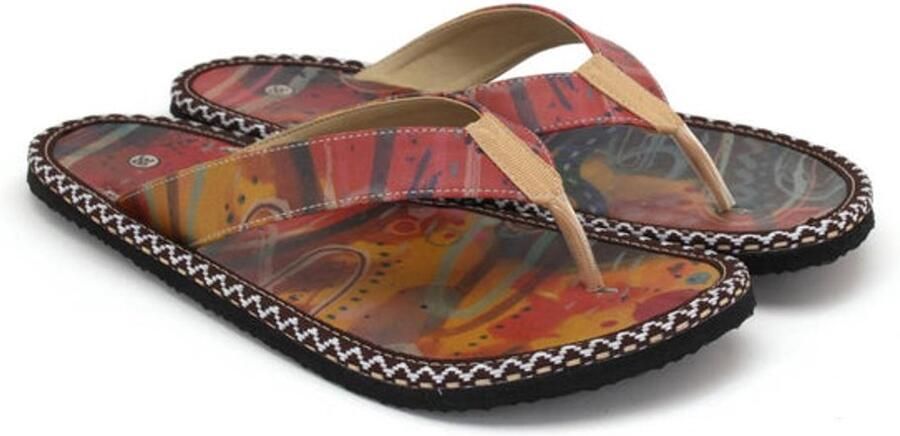 GOBY Dames Slippers Flip-Flops Sunset Design Handgemaakt