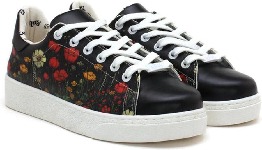 GOBY Dames Sneakers Bloemenprint Vegan Leer Handgemaakt Premium Kwaliteit