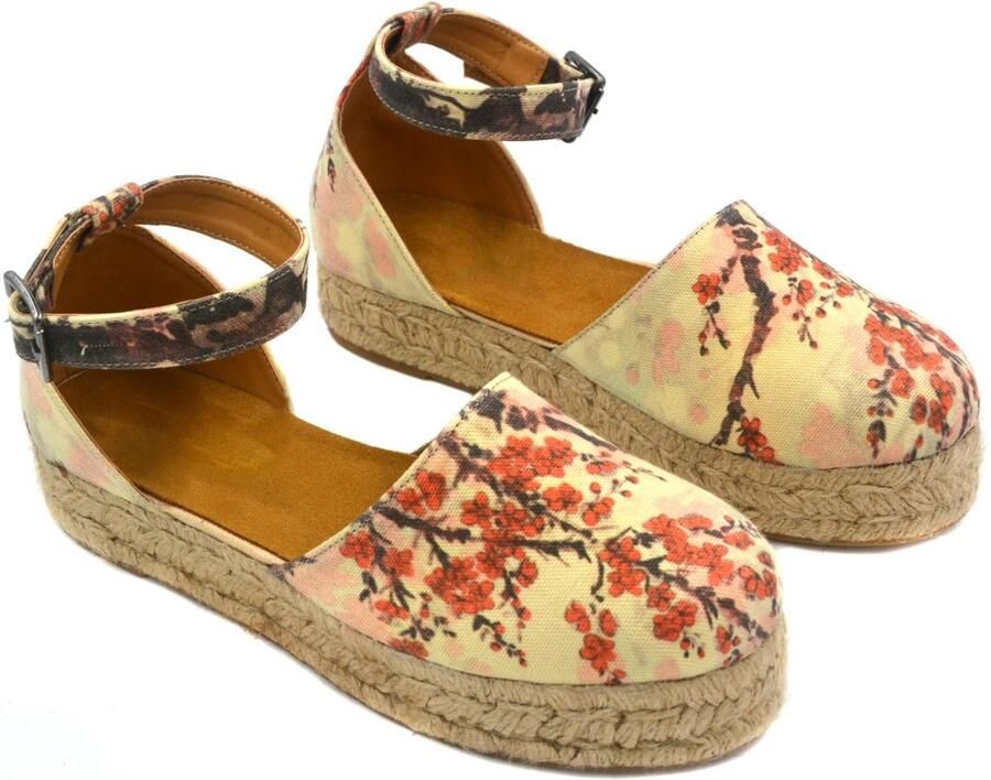 GOBY Dames Sneakers Cherry Blossom Design Handgemaakt